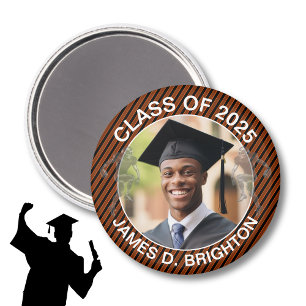 Orange Photo Football Graduation  Magnet