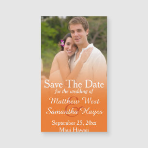 Orange Photo Wedding Save The Date