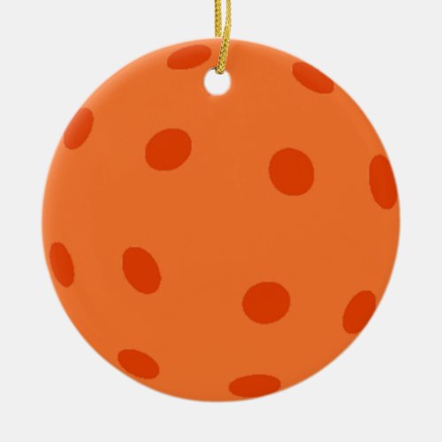 Orange Pickleball Ceramic Ornament