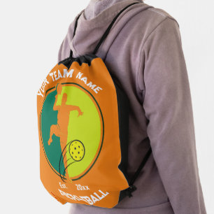 Orange Pickleball Club Team Player Pickler Custom Drawstring Bag