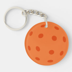 Orange Pickleball Keychain