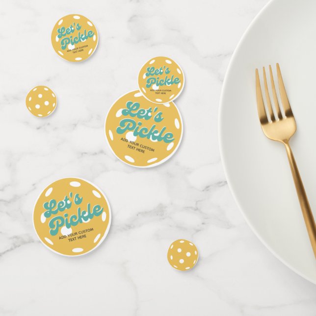 Orange Pickleball Let's Pickle Personalized Text Confetti (Group)