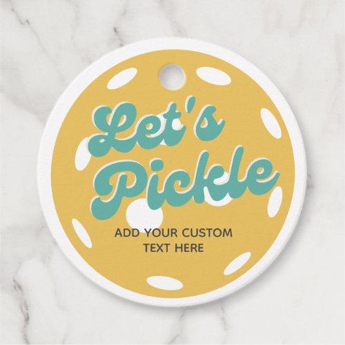 Orange Pickleball Lets Pickle Personalized Text Favor Tags