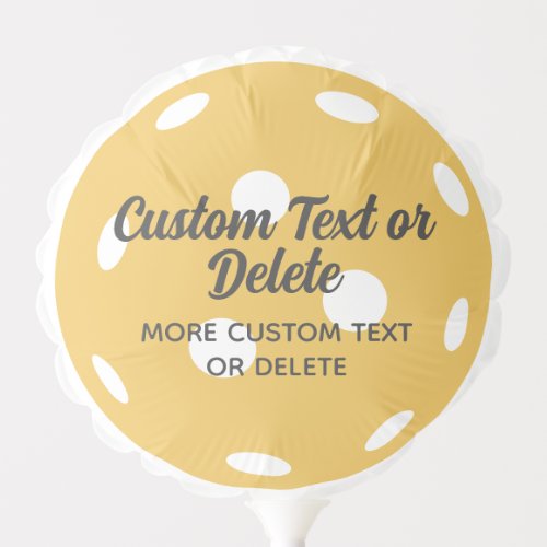 Orange Pickleball Party Event Personalized Text Balloon