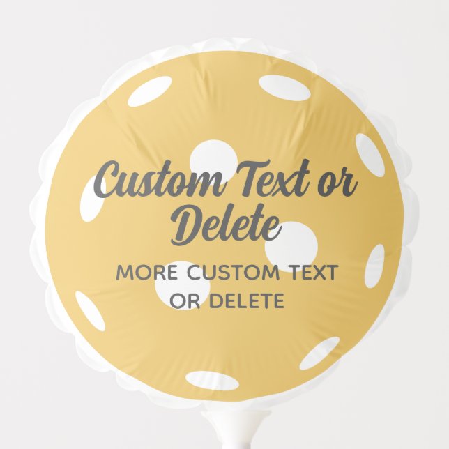 Orange Pickleball Party Event Personalized Text Balloon (Front)