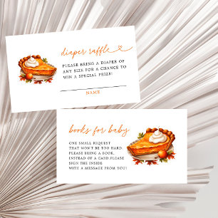Orange Pie Pumpkin Fall Baby Shower Books for Baby Enclosure Card