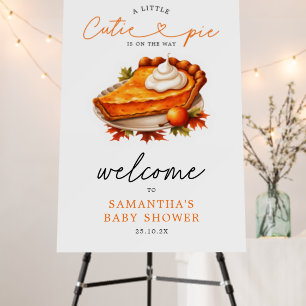 Orange Pie Pumpkin Fall Baby Shower Welcome Sign