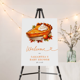 Orange Pie Pumpkin Fall Baby Shower Welcome Sign