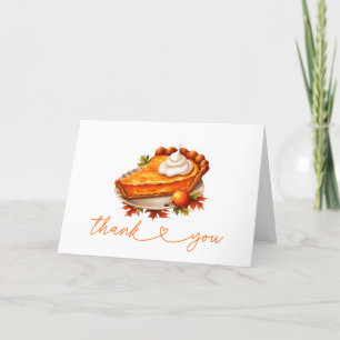 Orange Pie Pumpkin Fall Thank You Card