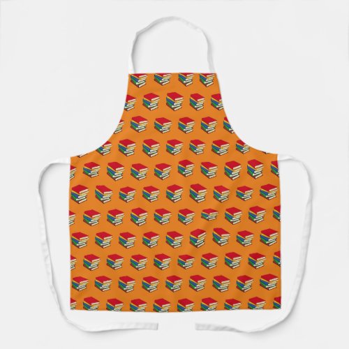 Orange Pile of Books Apron