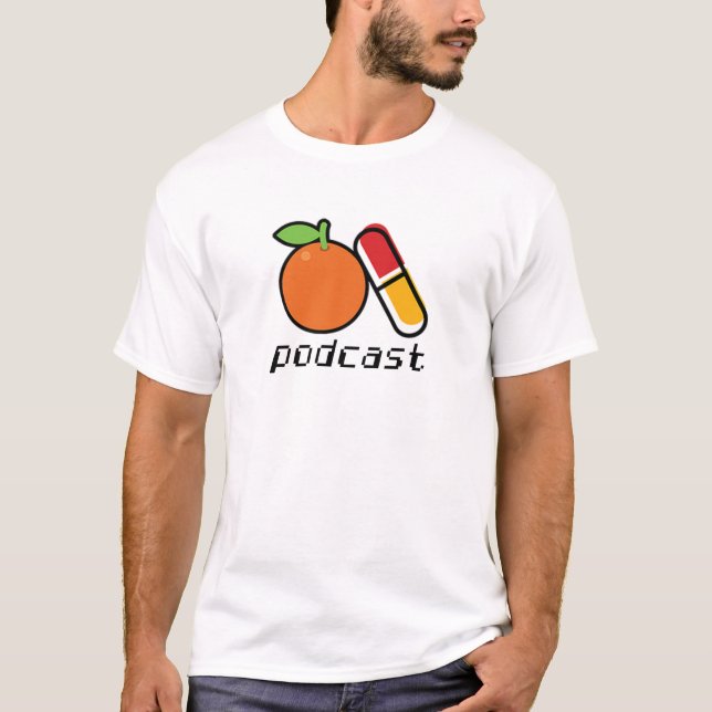 Orange Pill Podcast T-Shirt (Front)