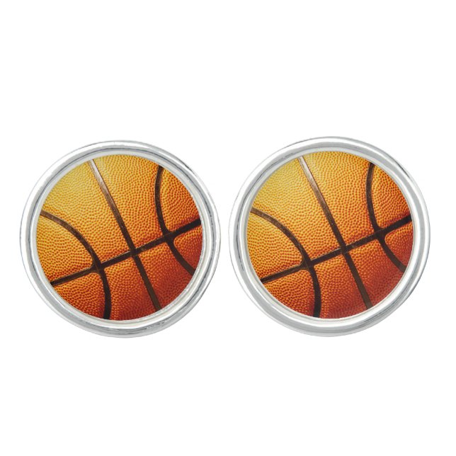Orange Pimply Basketball, Cufflinks (Front)