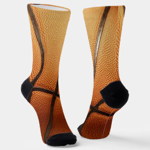 Orange Pimply Basketball, Full Print Crew Socks