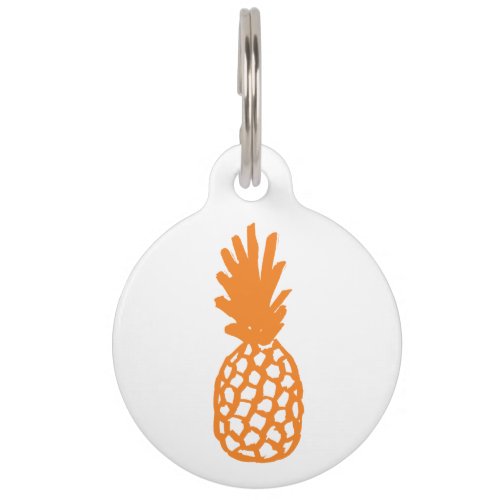 Orange Pineapple Pet ID Tag