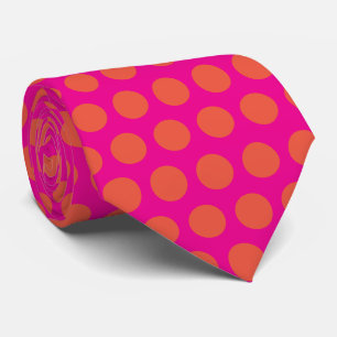 Orange Pink Abstract Patterns Custom Gift Favor Neck Tie