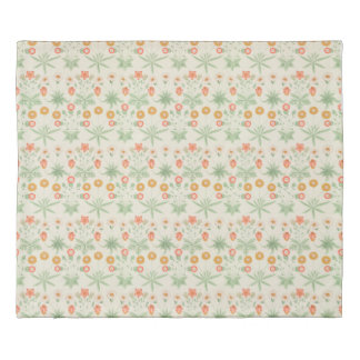 Orange, Pink and Green Daisy Pattern Duvet Cover