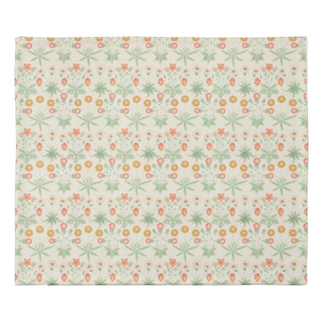 Orange, Pink and Green Daisy Pattern   Duvet Cover (Back)