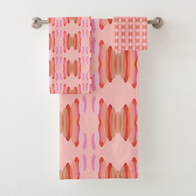 Orange Pink and Rust Bath Towel Set (Insitu)