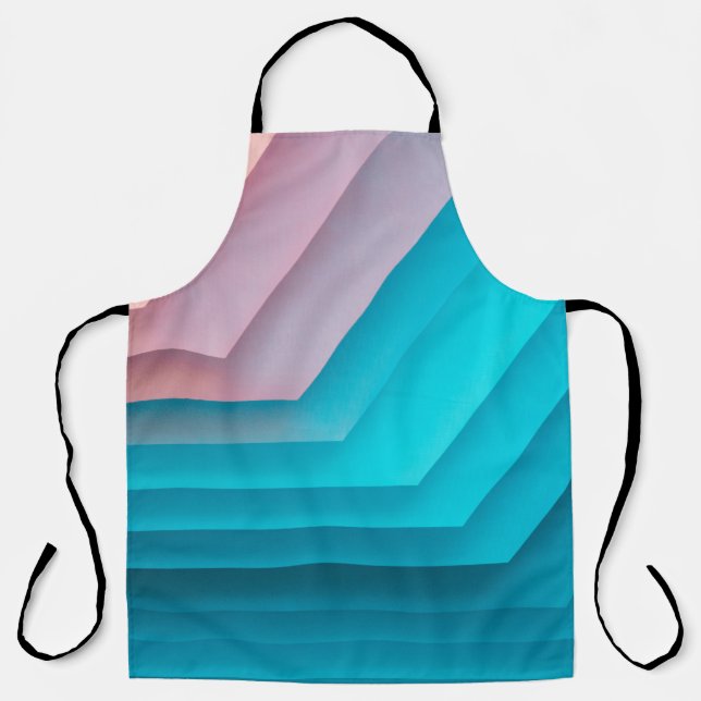 Orange, pink, and teal illustration apron (Front)