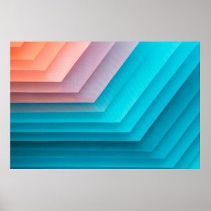 Orange, pink, and teal illustration poster