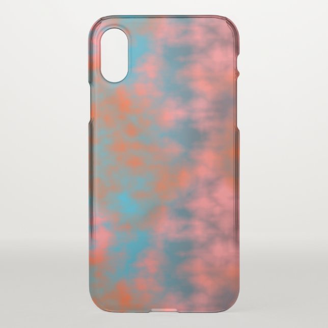 orange pink and turquoise abstract uncommon iPhone case (Back)