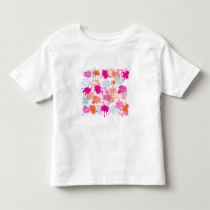 Orange Pink Blue Abstract Modern Paint Splashes Toddler T-shirt