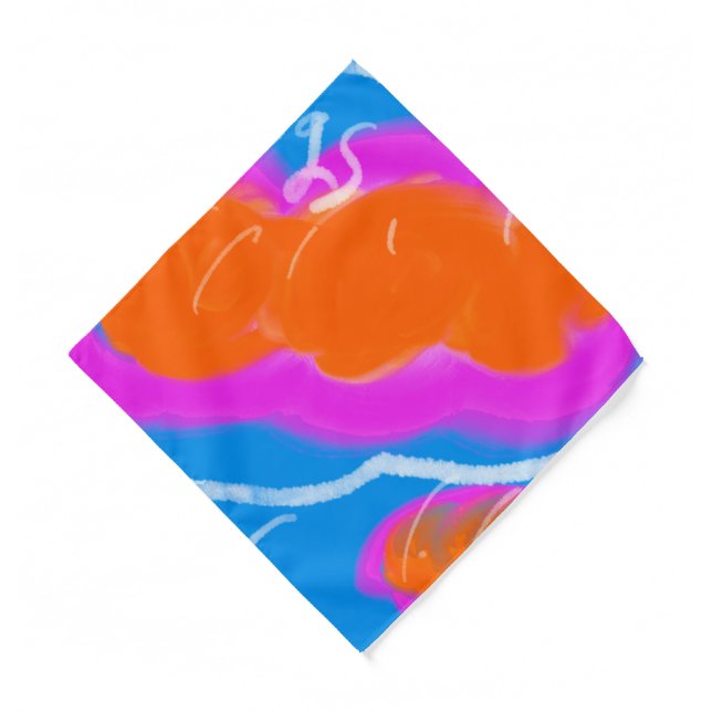 orange pink blue bandana (Front)