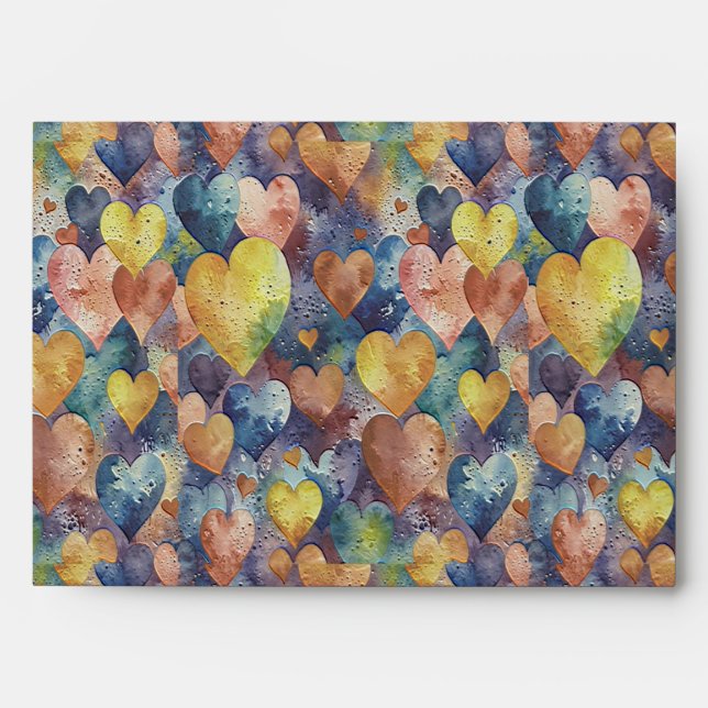 orange pink blue yellow hearts envelope (Front)