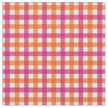 Orange &amp; Pink Bright Summer Gingham Plaid/ Tartan Fabric