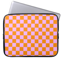 Orange + Pink Check Checkered Checkerboard Pattern
