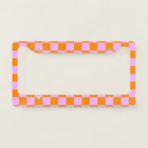 Orange + Pink Check Checkered Checkerboard Pattern