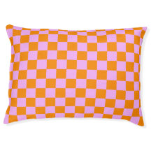 Orange + Pink Check Checkered Checkerboard Pattern