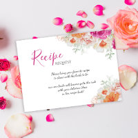 Orange & Pink Floral Bridal Shower Recipe Request