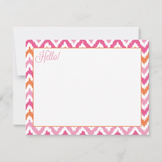 Orange Pink Fuchsia Zigzag Tribal Ikat Pattern (Front)