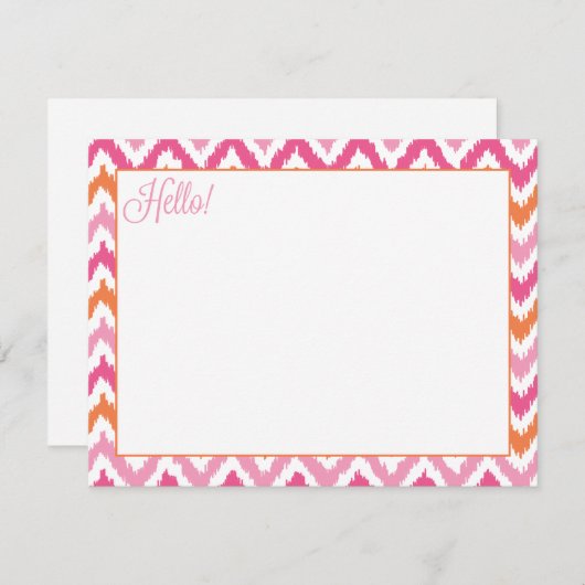 Orange Pink Fuchsia Zigzag Tribal Ikat Pattern (Front/Back)