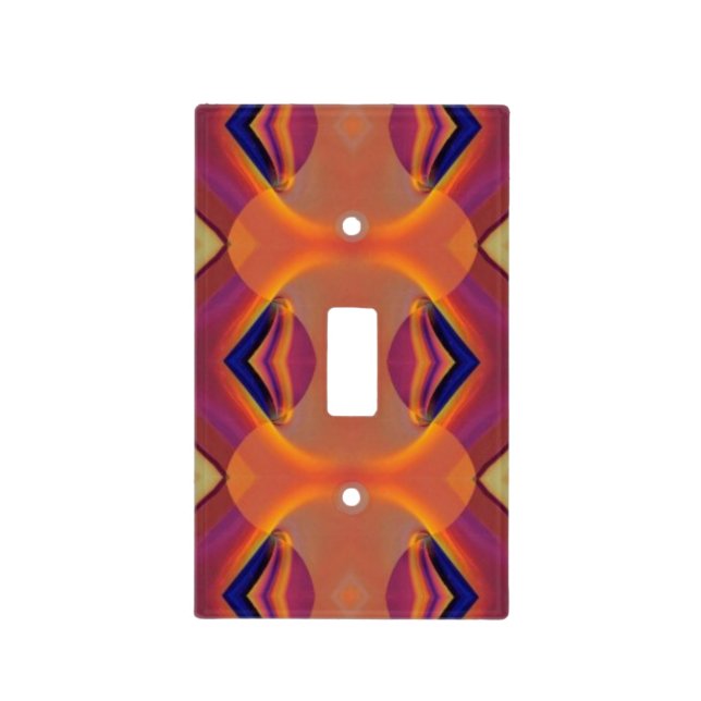 Orange/Pink Geometric Abstract Light Switch Cover (Front)