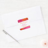 Orange Pink Gerbera Daisy Bridal Shower Thank You Square Sticker (Envelope)