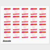 Orange Pink Gerbera Daisy Bridal Shower Thank You Square Sticker (Sheet)