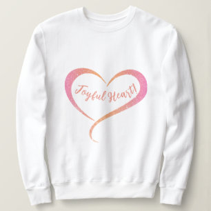 Orange Pink Glitter Joyful Heart T-Shirt Sweatshirt