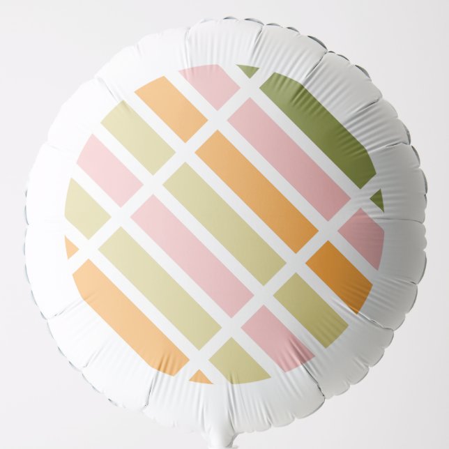 Orange Pink Gold and Green Stripes Balloon (Front)