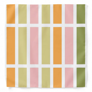Orange Pink Gold and Green Stripes Bandana