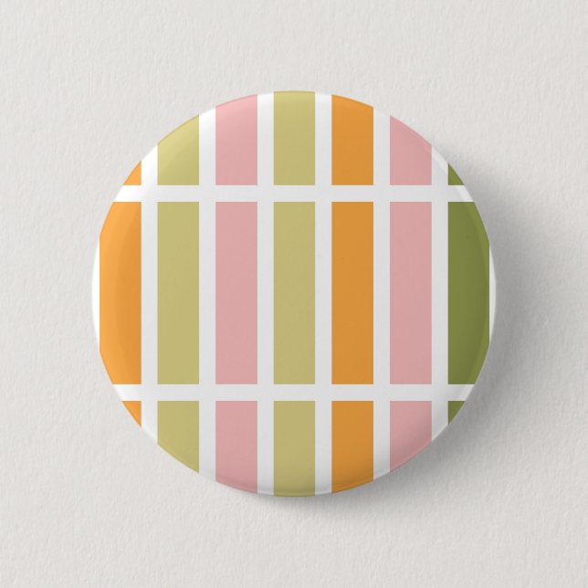 Orange Pink Gold and Green Stripes Button (Front)