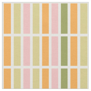 Orange Pink Gold and Green Stripes Fabric