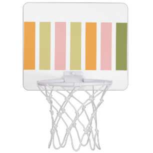 Orange Pink Gold and Green Stripes Mini Basketball Hoop