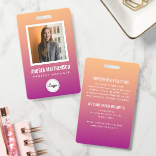 Orange Pink Gradient Employee Badge