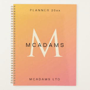 Orange Pink Gradient Personalized Business Planner