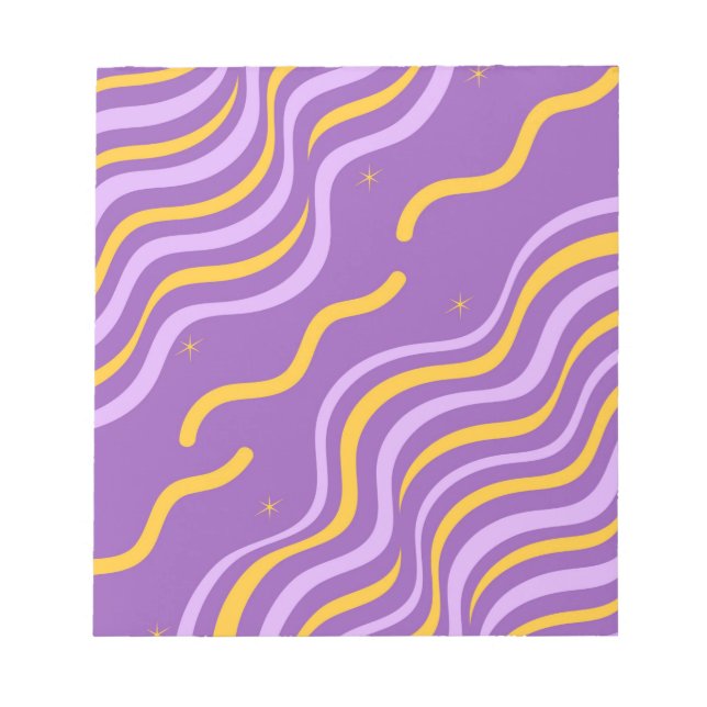 Orange Pink Groovy Stripe Minimalist Spring Summer Notepad (Front)