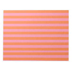 Orange Pink Lines Summer Mood Notepad - 40 pages