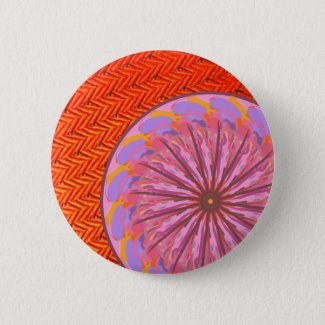 Orange & Pink Mandala Button Pin