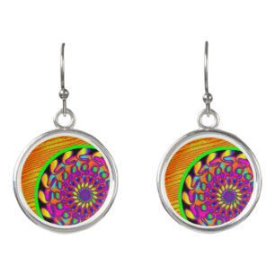 Orange & Pink Mandala Earrings